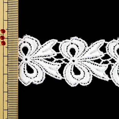 [From quantity 5] RaceRibbonTape "Chemical lace white width about 28mm 25317"