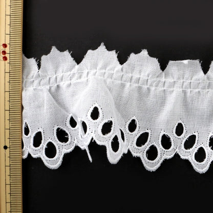 [Aus Quantität 5] Lace Ribon Tape "Baumwollfleisch Spitze weiße Breite etwa 60 mm 8035s"