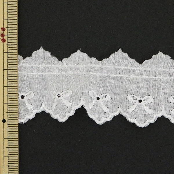 [Aus Quantität 5] Lace Ribon Tape "Baumwollfleisch Spitze weiße Breite etwa 40 mm 8106-1s"