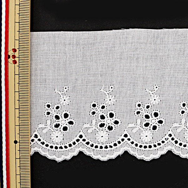 [From quantity 5] RaceRibbonTape "Cotton lace white width about 77mm 556266"