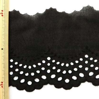 [From quantity 5] RaceRibbonTape "Cotton lace black width about 110mm T23417-19"