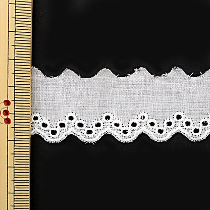 [Aus Quantität 5] Lace Ribon Tape "Baumwollspitze weiße Breite ca. 25 mm 670587"