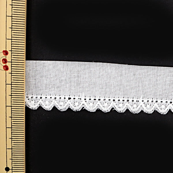 [From quantity 5] RaceRibbonTape "Cotton lace white width about 20mm 2302856"