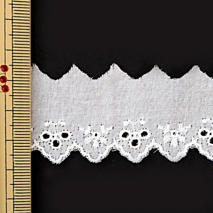 [From quantity 5] RaceRibbonTape "Cotton lace white width about 30mm 718069"