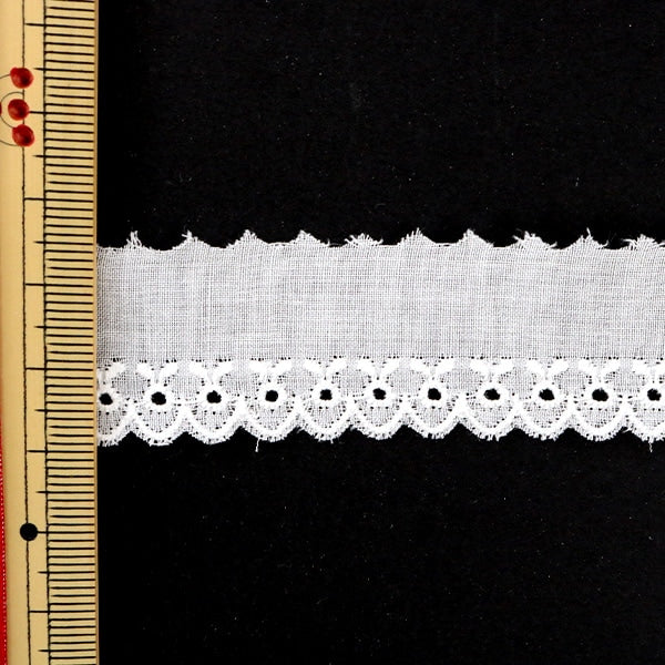 [From quantity 5] RaceRibbonTape "Cotton lace white width about 25mm 2322944"