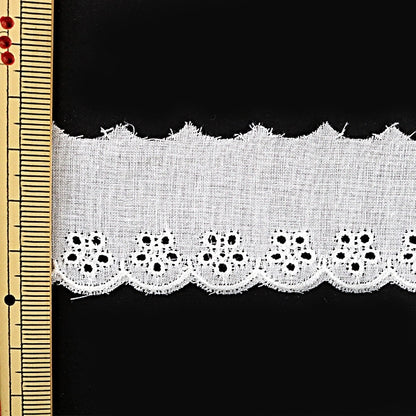 [Aus Quantität 5] Lace Ribon Tape "Baumwollspitze weiße Breite etwa 30 mm 23476"