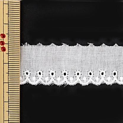 [From quantity 5] RaceRibbonTape "Cotton lace white width about 20mm 2360564"