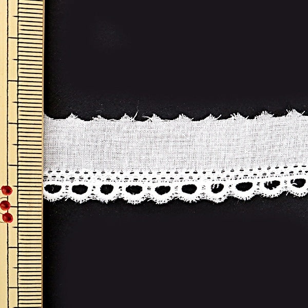 [Aus Quantität 5] Lace Ribon Tape "Baumwollspitze aus weißer Breite ca. 20mm 2259393"