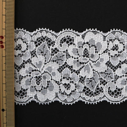 [De la cantidad 5] Cinta de ribona de encaje "Estirar Russell Lace White Ancho de aproximadamente 55 mm 2360"