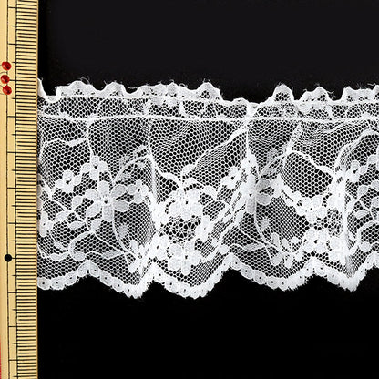 [From quantity 5] RaceRibbonTape "Russell Frill Lace White Width about 55mm 762375F"