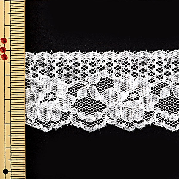 [Aus Quantität 5] Lace Ribon Tape "Russell Spitze weiße Breite ca. 33 mm 764827"