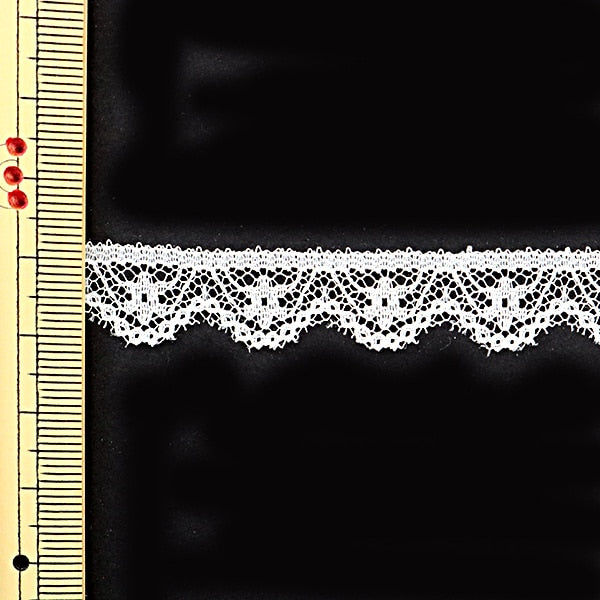 [Aus Quantität 5] Lace Ribon Tape "Russell Spitze weiße Breite ca. 12mm 76A100"