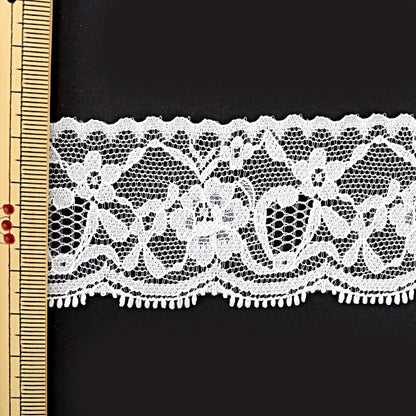 [From quantity 5] RaceRibbonTape "Russell lace white width about 43mm 764993"