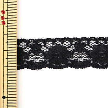 [Aus Quantität 5] Lace Ribon Tape "Russell Lace Black Breite etwa 19mm 761530c-Bk"