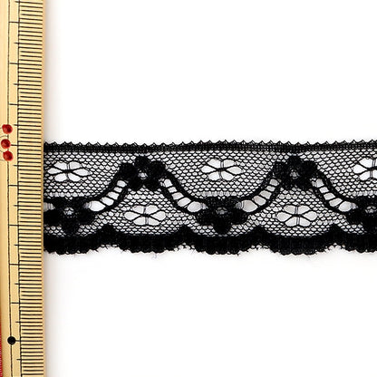 [Aus Quantität 5] Lace Ribon Tape "Russell Lace Black Breite etwa 27 mm 761101-Bk"