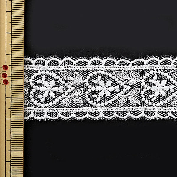 [Aus Quantität 5] Lace Ribon Tape "Tüll Spitze weiße Breite etwa 30 mm 24181"