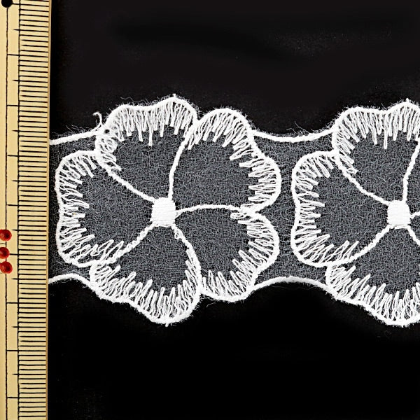 [From quantity 5] RaceRibbonTape "Tulle lace white width about 45mm 24126"