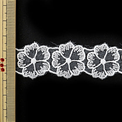 [From quantity 5] RaceRibbonTape "Tulle lace white width about 24mm 24123"