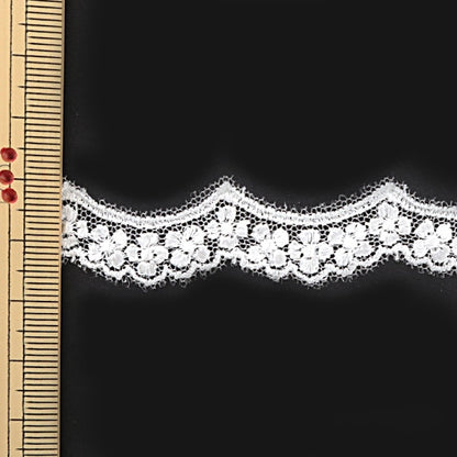 [Aus Quantität 5] Lace Ribon Tape "Tüll Spitze weiße Breite ca. 13mm 24364"