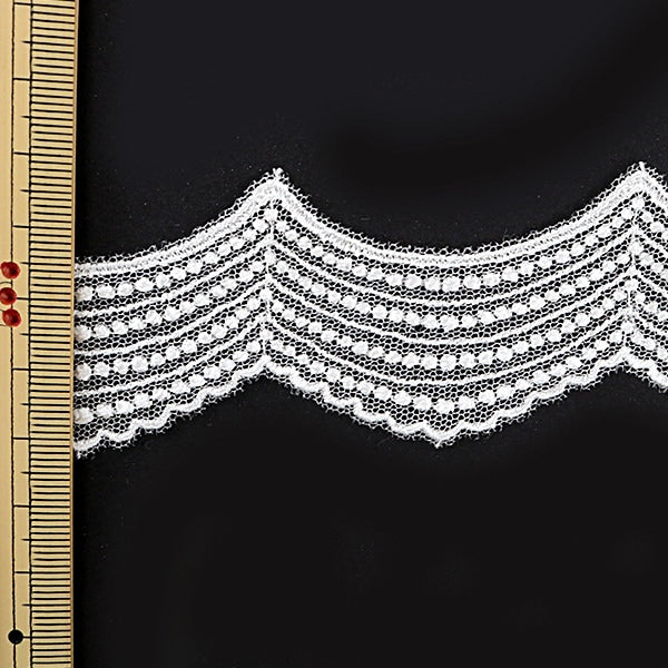 [Aus Quantität 5] Lace Ribon Tape "Tüll Spitze weiße Breite ca. 27 mm 24049"