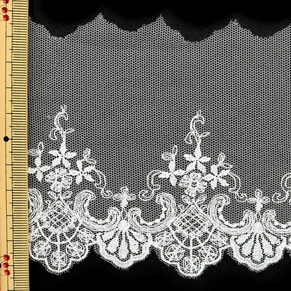 [Aus Quantität 5] Lace Ribon Tape "Tüll Spitze weiße Breite um 95 mm 24389"