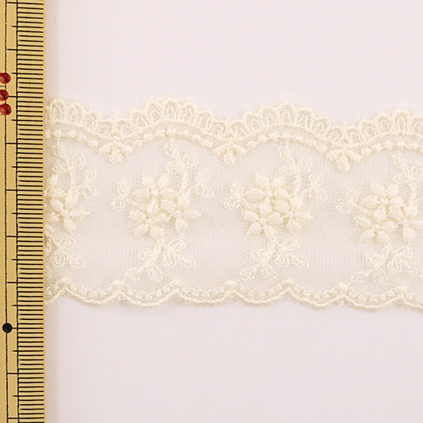 [From quantity 5] RaceRibbonTape "Tulle lace generation width about 45mm 24122-12"