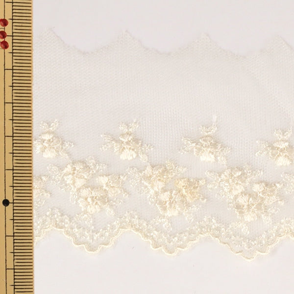 [De quantité 5] ruban de ribon en dentelle "Largeur de génération en dentelle en tulle environ 60 mm 24112-12"