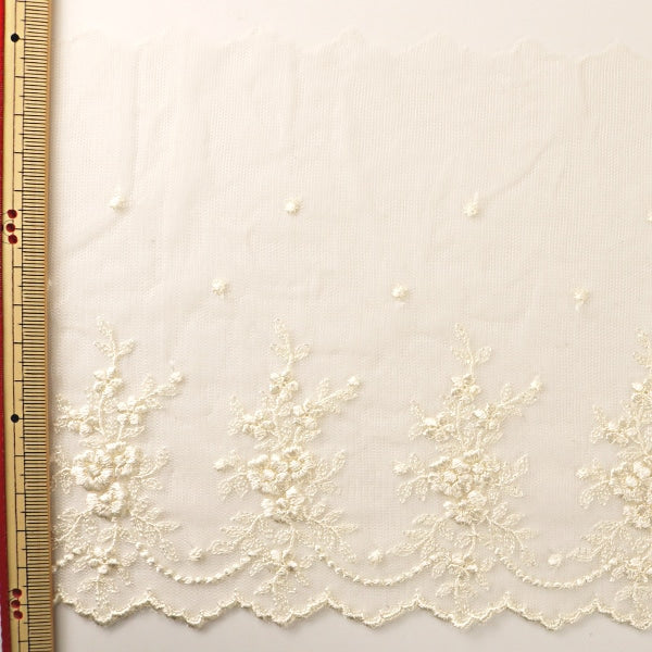 [From quantity 5] RaceRibbonTape "Tulle lace generation width about 150mm T24051-12"