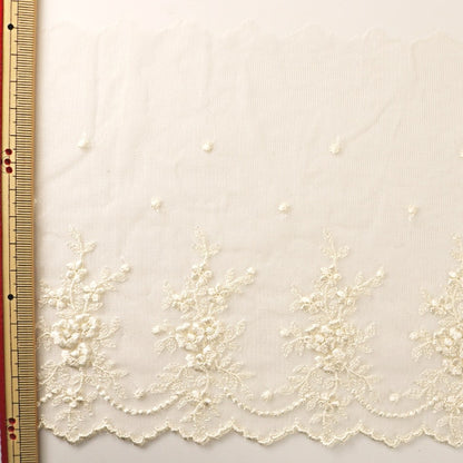 [From quantity 5] RaceRibbonTape "Tulle lace generation width about 150mm T24051-12"