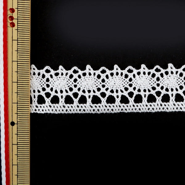 [Aus Quantität 5] Lace Ribon Tape "Torsion Spitze weiße Breite etwa 24 mm 21276"