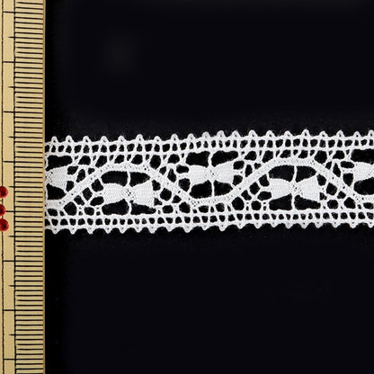 [From quantity 5] RaceRibbonTape "Torsion Lace White width about 20mm 23766]