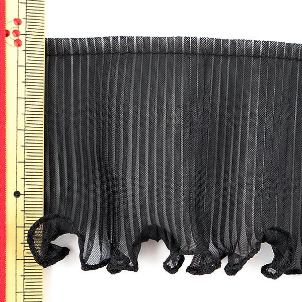 [From quantity 5] frillsRibbonTape "Tetron Frill Black Width about 75mm"