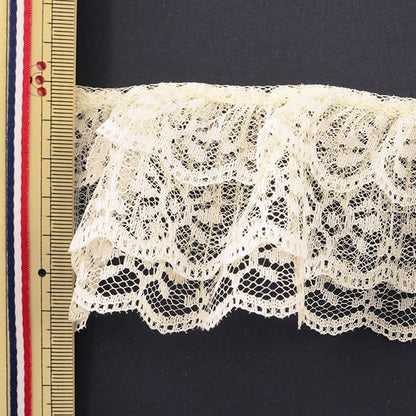 [From quantity 5] RaceRibbonTape "Cheap Lace ivory frill 000590 K-C02"