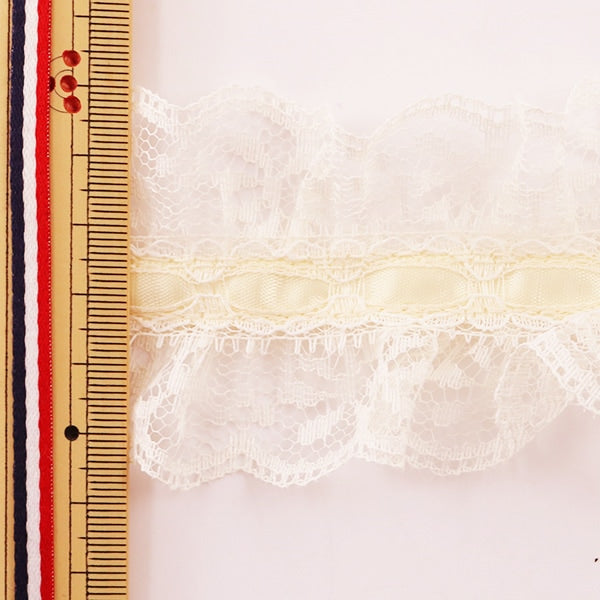 [Aus Quantität 5] Lace Ribon Tape "billiger Spitzen-Elfenbein-Schnitt 000629 K-C02"