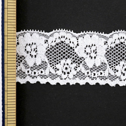 [From quantity 5] RaceRibbonTape "Stretch Russell Lace 41022E Off White"