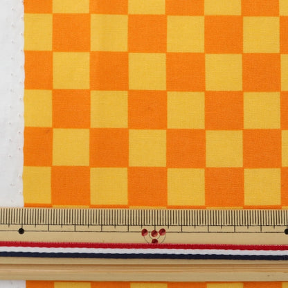 [De la quantité 5] tissu "Broadprint ichimatsu motif orange x jaune"