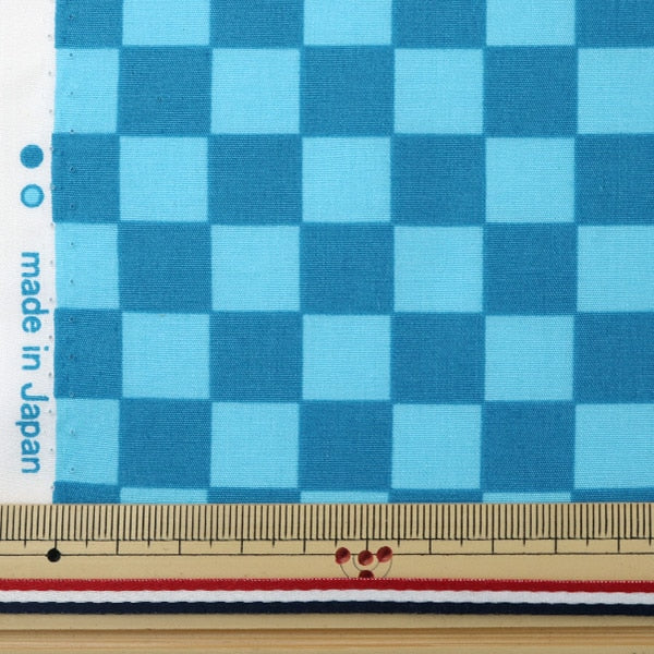 [De la quantité 5] tissu "Broadprint ichimatsu motif bleu x bleu foncé"