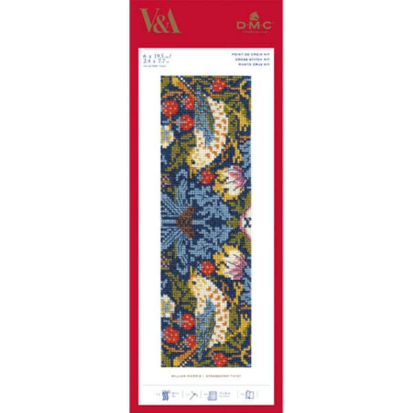 輸入刺しゅうキット 『William Morris (ウィリアム・モリス) BOOKMARKS Strawberry Thief (いちご泥棒) BL1170 77』 DMC ディーエムシー