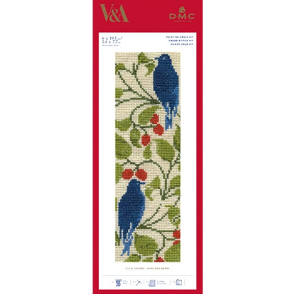 輸入刺しゅうキット 『C.F.A. Voysey (チャールズ・ボイジー) BOOKMARKS Bird & Berry (バード&ベリー) BL1171 77』 DMC ディーエムシー