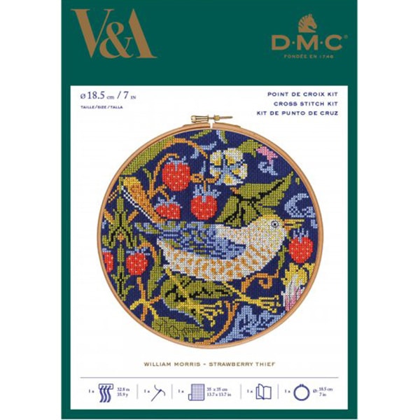 ImportEmbroidery kit "William Morris (William Morris) HOOPS STRAWBERRY THIEF (Strawberry Thief) BL1174 77" DMC DM Sea