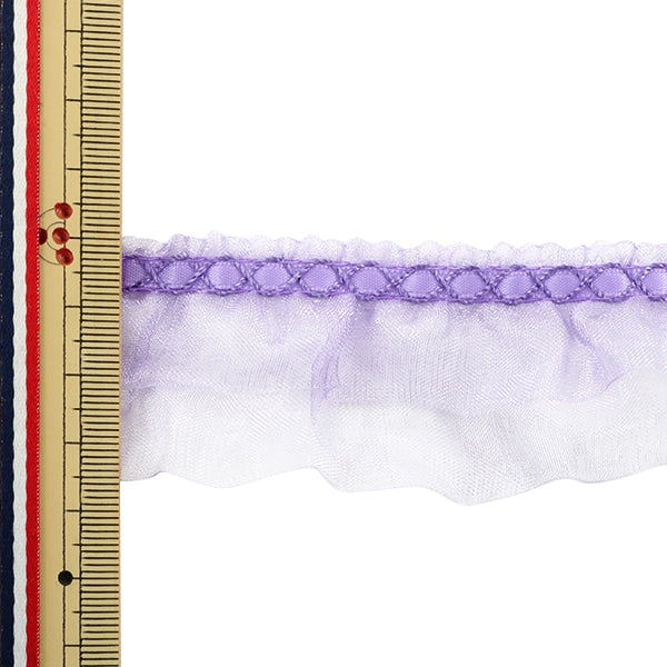 [수량 5에서] 프릴리본테이프 "Organdy Frylil Width 38mm 7th Color Purple 8811F-7"