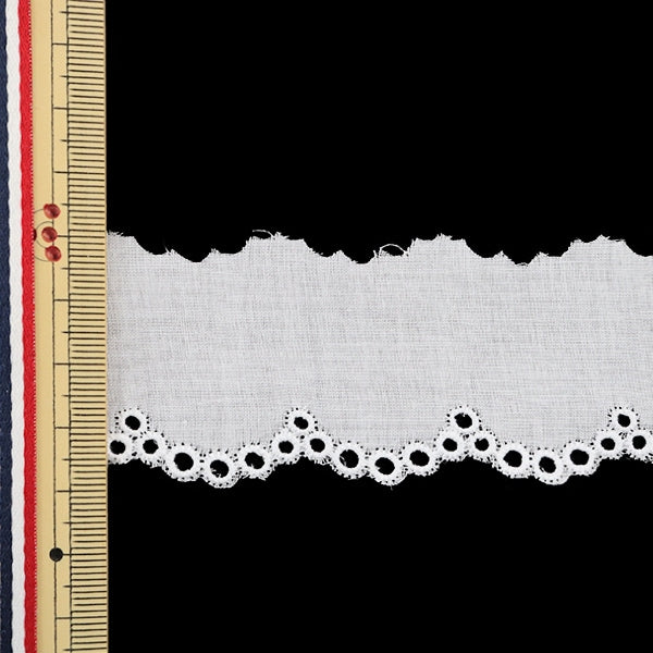 [From quantity 5] RaceRibbonTape "Cotton lace about 40mm width white 23438"