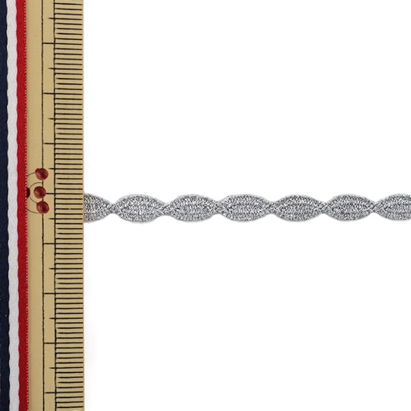 [De quantité 5] ruban de dentelle ringon "Lamétation 5 mm de largeur d'argent 2103s"