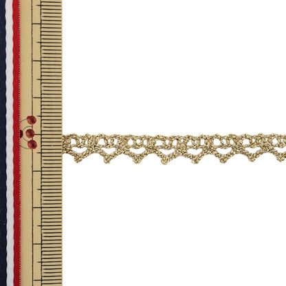 [Aus Quantität 5] Lace Ribon Tape "Lameo Rametation ungefähr 8 mm Breite Gold 3155g"