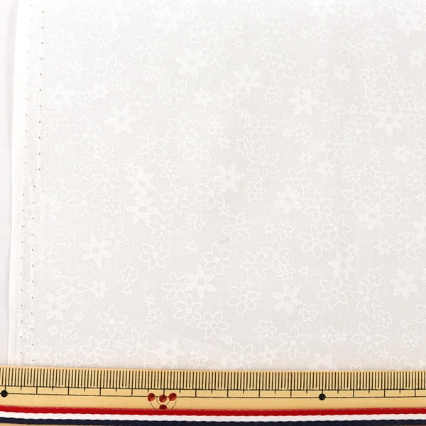 [Dalla quantità 5] tessuto "Sheeting Luck Stampa piccolo bianco floreale x bianco wd347-2a"