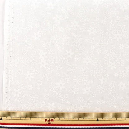 [Dalla quantità 5] tessuto "Sheeting Luck Stampa piccolo bianco floreale x bianco wd347-2a"