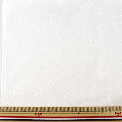 [Dalla quantità 5] tessuto "sedute per fortuna star pattern white x bianco wd347-4a"