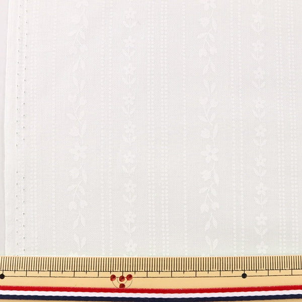 [De la quantité 5] Tissu 『siège Lucky Imprimer petit motif de bande de fleur blanc x blanc wd347-6a"