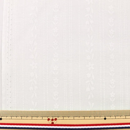 [De la quantité 5] Tissu 『siège Lucky Imprimer petit motif de bande de fleur blanc x blanc wd347-6a"