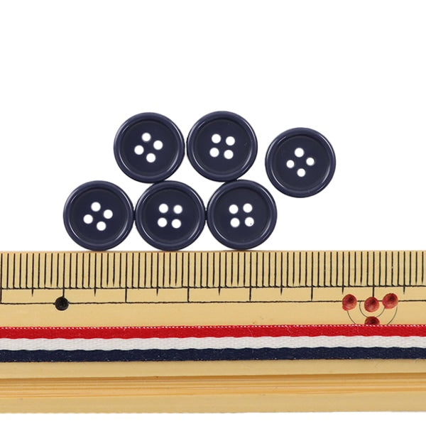 Bouton "Bouton à quatre trous 11,5 mm 6 pièces Navy Pytd10-11.5"